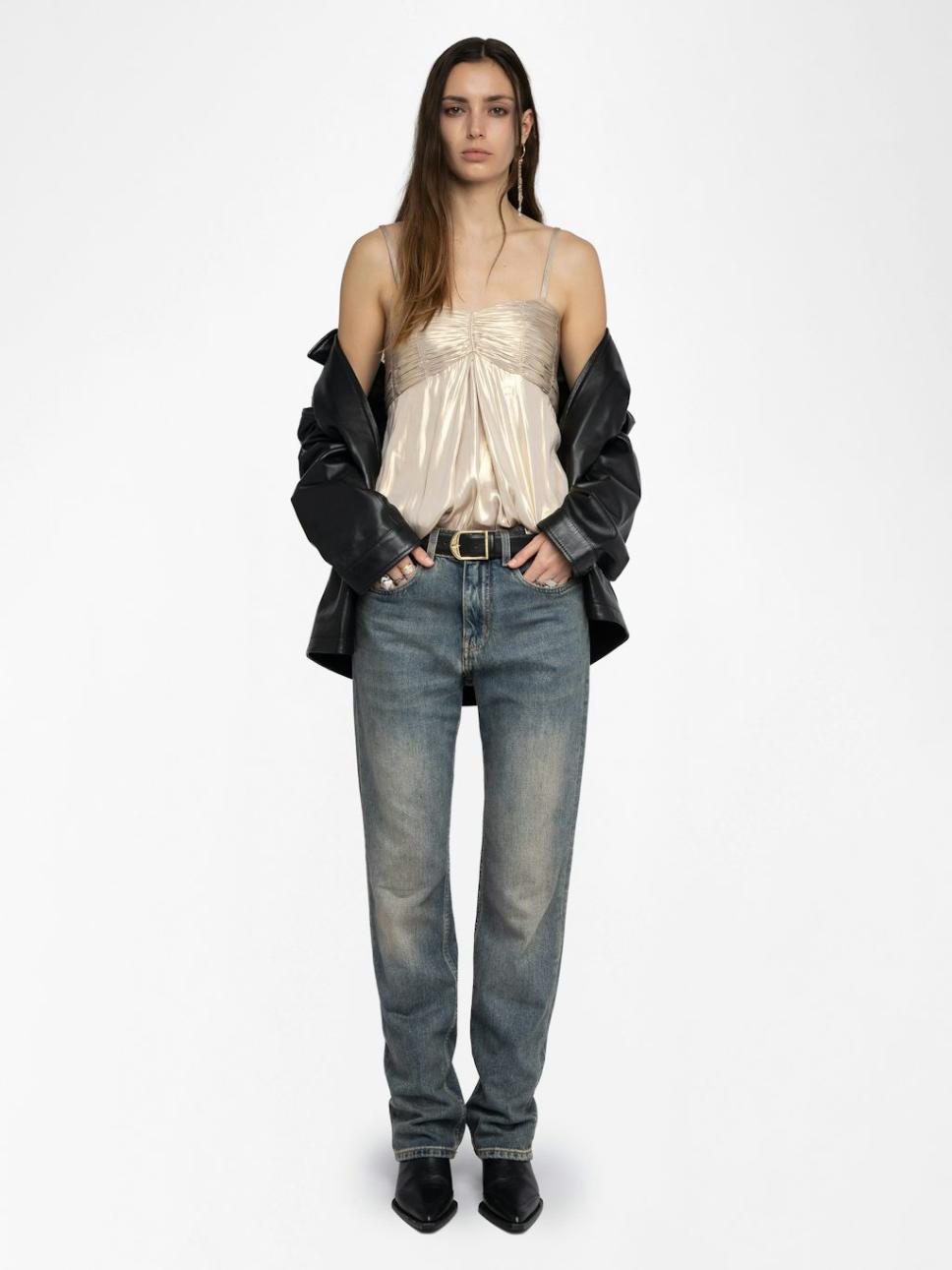 Zadig & Voltaire Cippie Satin Camisole, Gold.