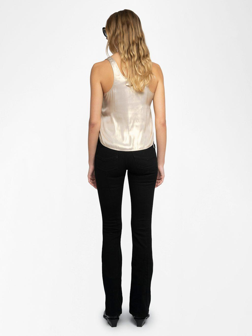 Zadig & Voltaire Tarys Satin Top, Gold.