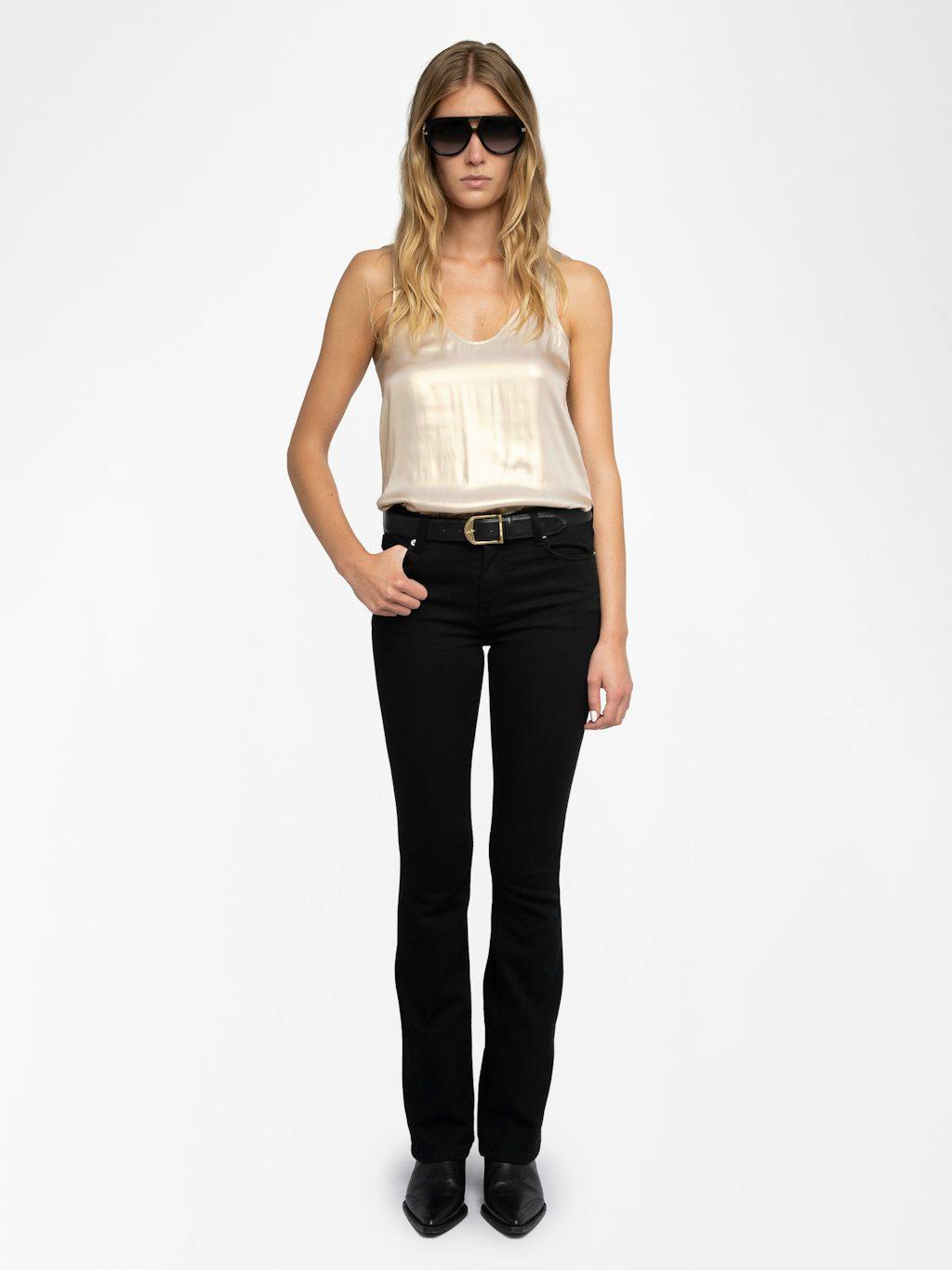 Zadig & Voltaire Tarys Satin Top, Gold.