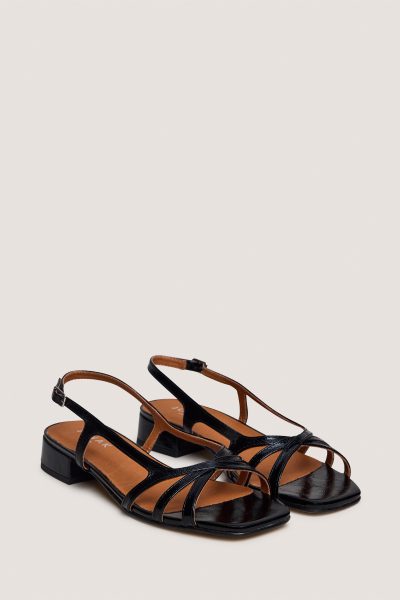Jonak Argos Sandals, Shiny Black Leather