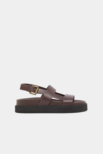 Jonak Lagune Platform Sandals, Brown Glazed Leather.