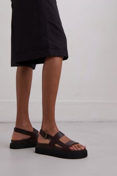 Jonak Lagune Platform Sandals, Brown Glazed Leather
