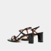Jonak Vicomte Heeled Sandals, Black Leather