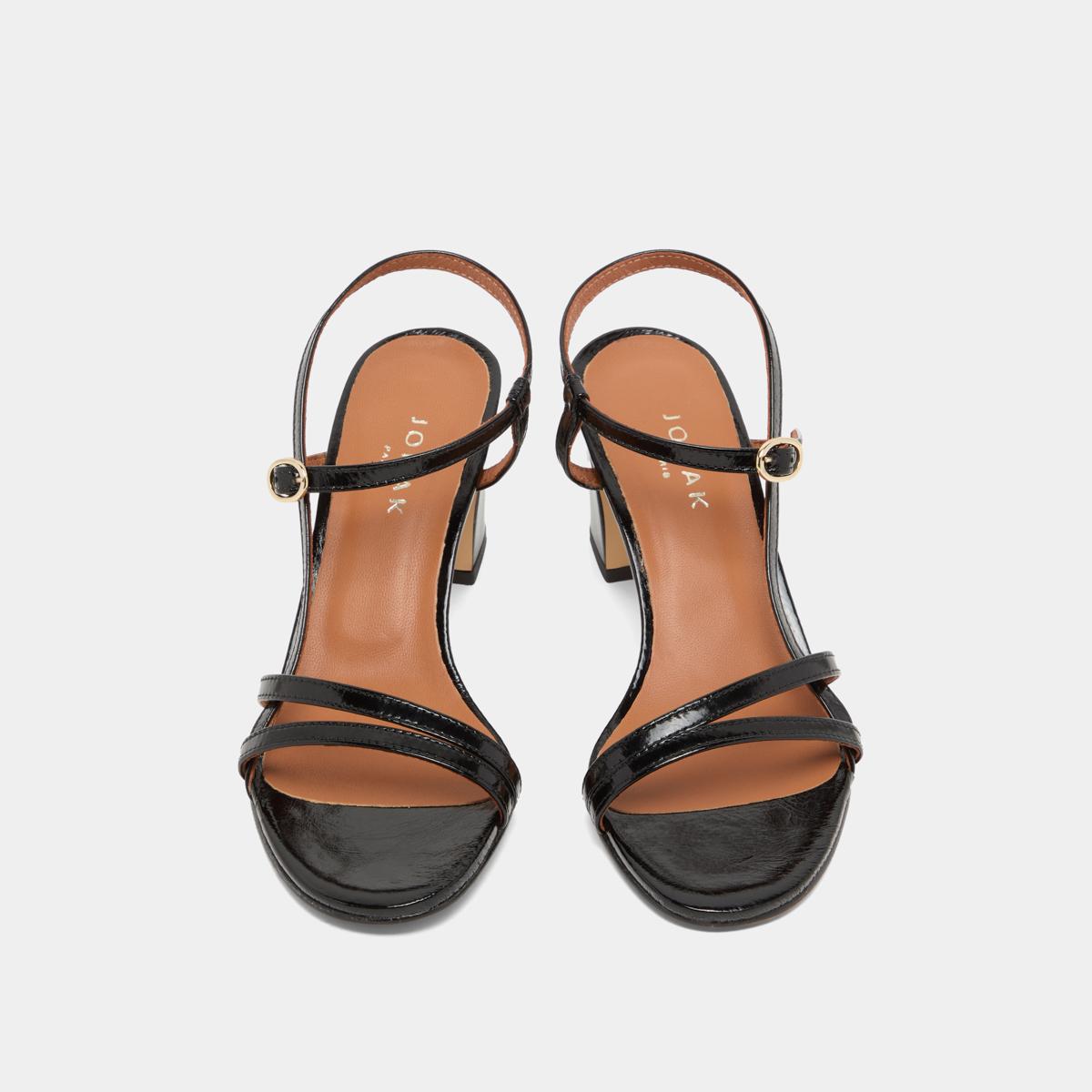Jonak Vicomte Heeled Sandals, Black Leather