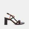 Jonak Vicomte Heeled Sandals, Black Leather