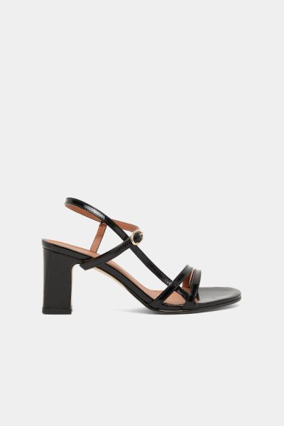 Jonak Vicomte Heeled Sandals, Black Leather