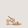 Jonak Vicomte Heeled Sandals, Gold Leather
