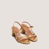 Jonak Vicomte Heeled Sandals, Gold Leather