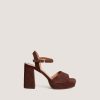 Jonak Vlada Heeled Sandals, Brown Velvet
