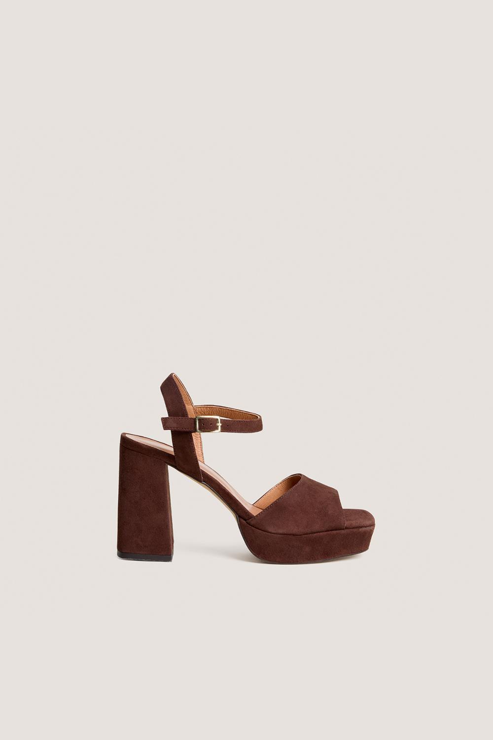 3200448-22 (1) Jonak Vlada Heeled Sandals, Brown Velvet