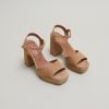 3200448-9 (2) Jonak Vlada Heeled Sandals, Camel Velvet