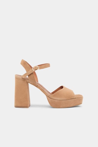 Jonak Vlada Heeled Sandals, Camel Velvet