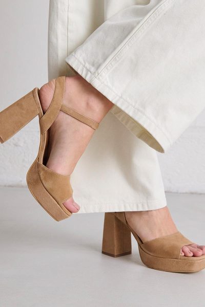 Jonak Vlada Heeled Sandals, Camel Velvet