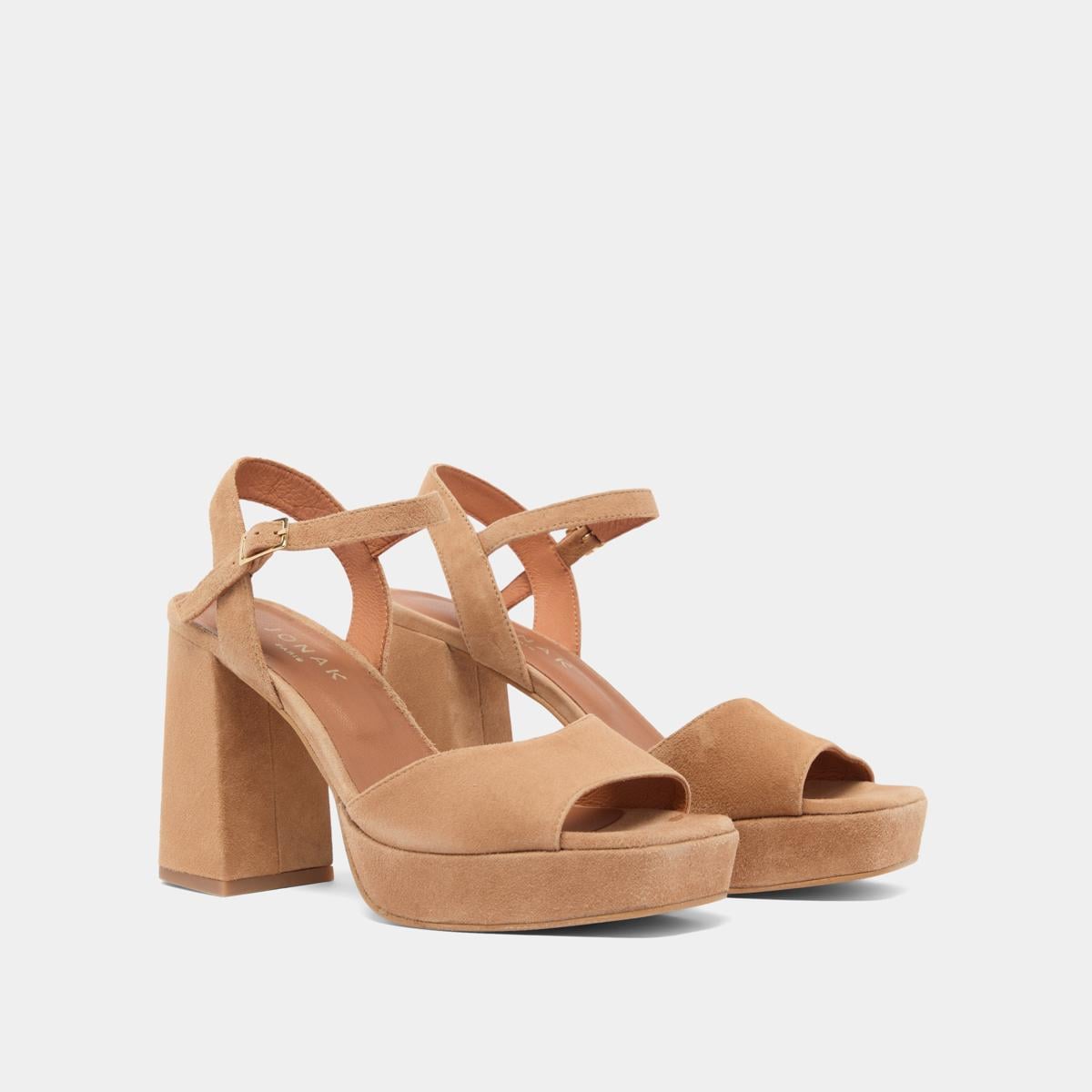 3200448-9 (5) Jonak Vlada Heeled Sandals, Camel Velvet