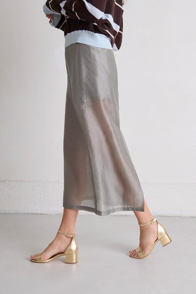 Jonak Verdi Heeled Sandals, Gold Cracked Leather