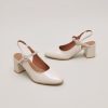 3400184-12 Jonak Dollar Heeled Pumps, Ecru Patent