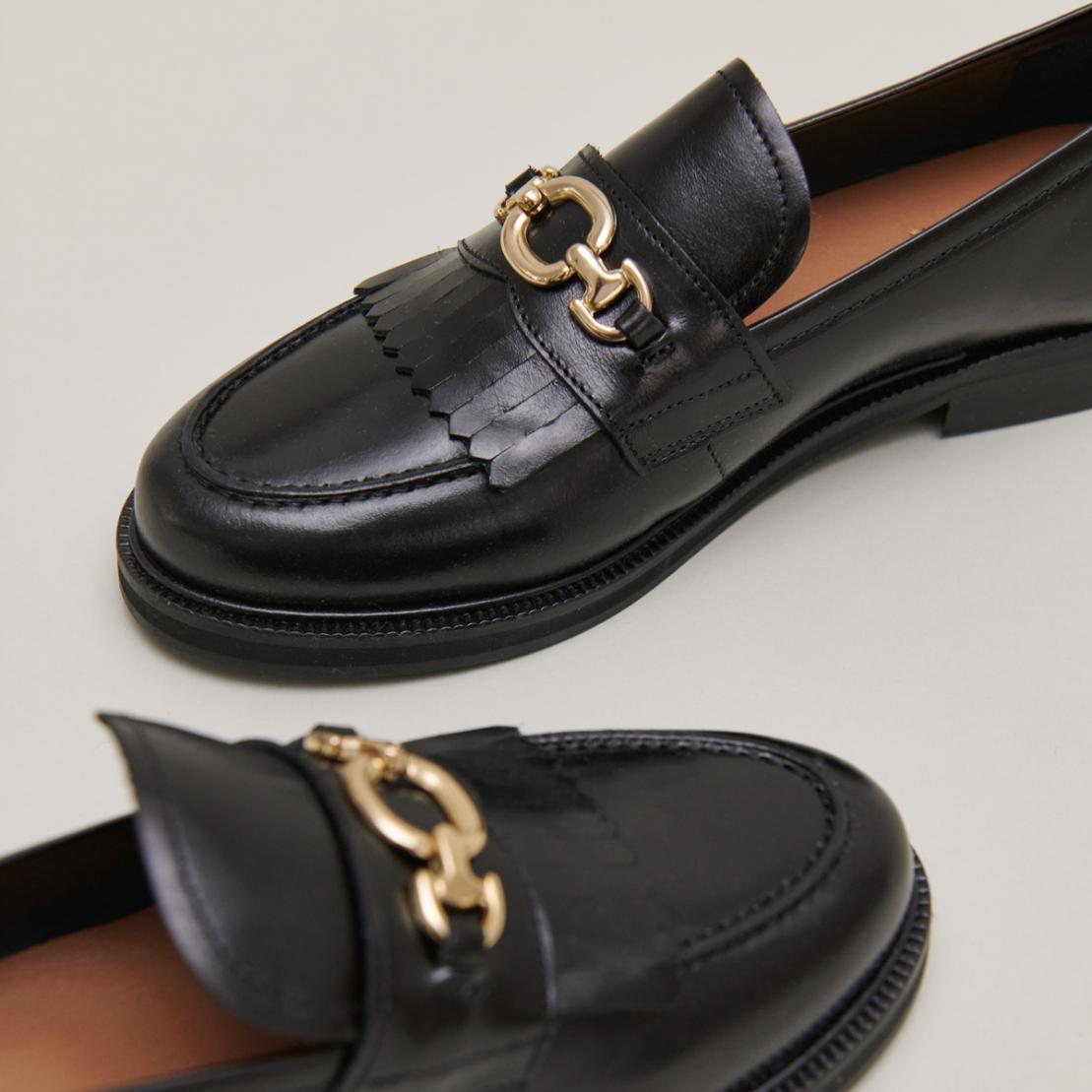 3500158-26-1 Jonak Delphes Loafers, Black Leather