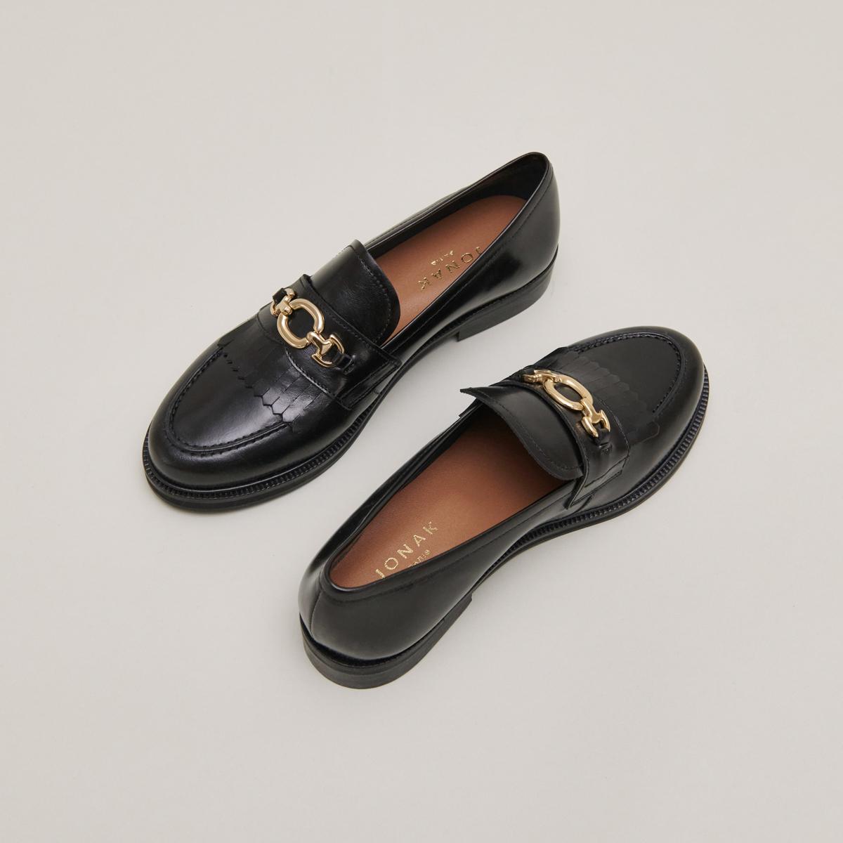 3500158-26-3 Jonak Delphes Loafers, Black Leather
