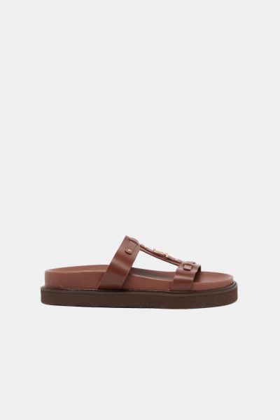 Jonak Luana Platform Sandals, Brown Glazed Leather