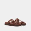 Jonak Luana Platform Sandals, Brown Glazed Leather