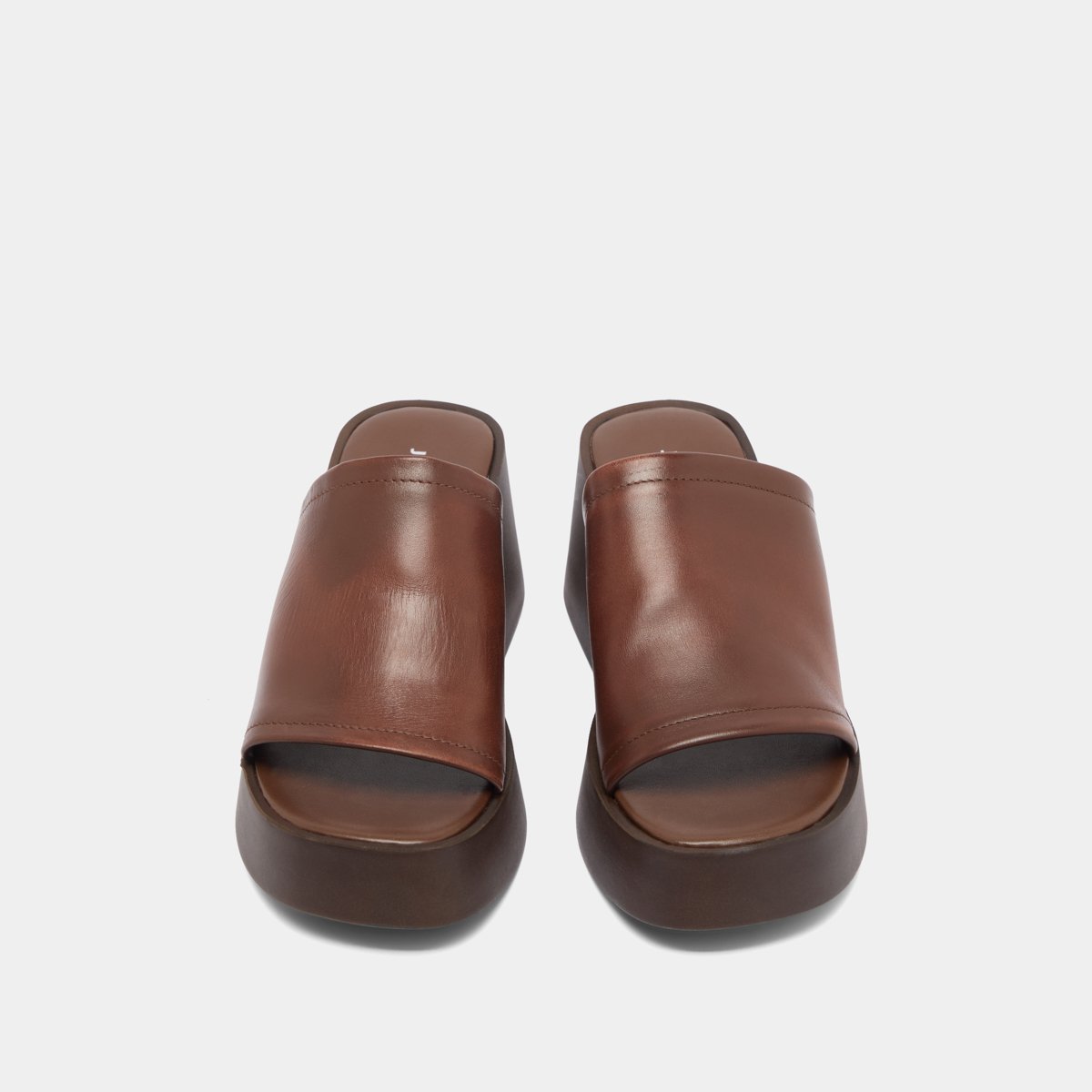Jonak Eugene Wedge Mule, Dark Brown Leather