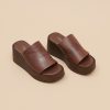 Jonak Eugene Wedge Mule, Dark Brown Leather
