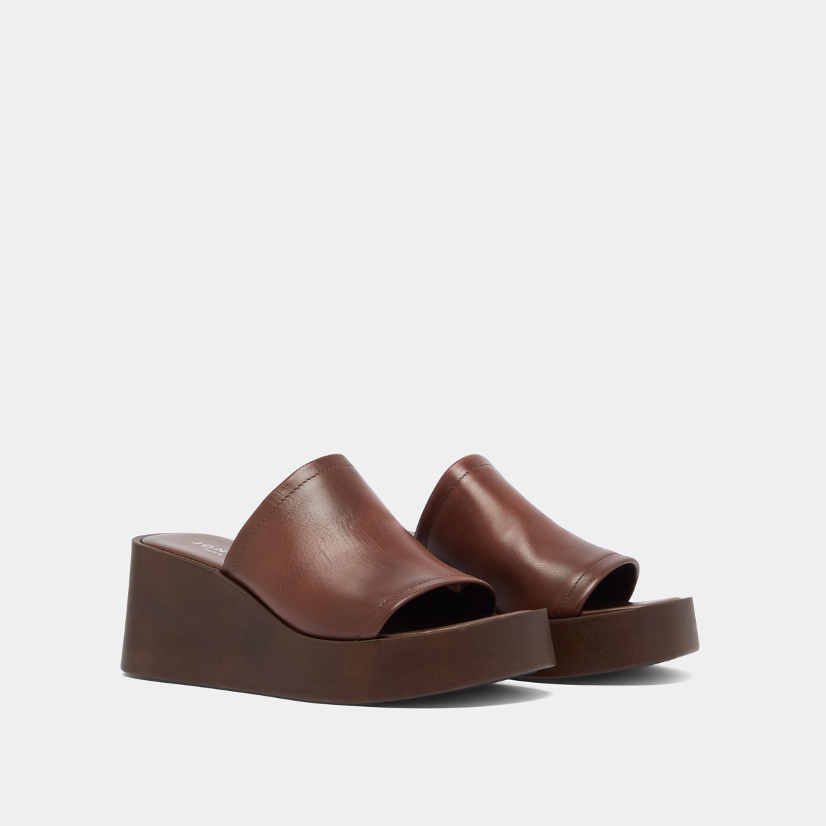 Jonak Eugene Wedge Mule, Dark Brown Leather