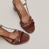 3600067-22 (6) Jonak Vaiana Heeled Sandals, Brown Shiny Leather