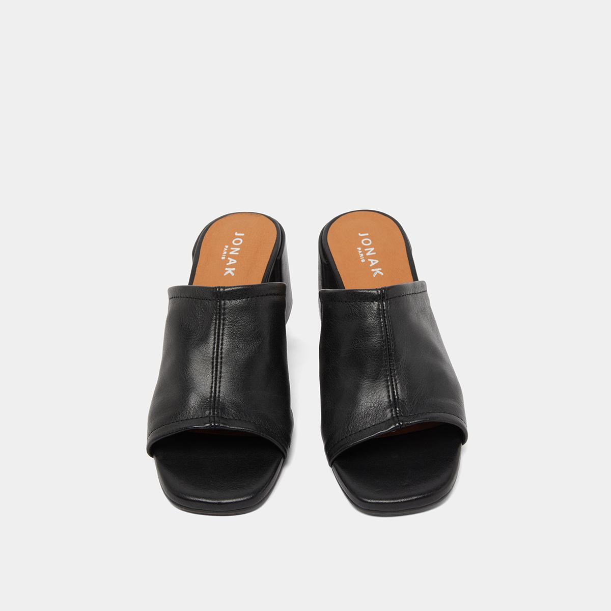 3600101-26 (1) Jonak Butterfly Mules, Black Leather