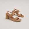 Jonak Vico Heeled Sandals, Camel Velvet
