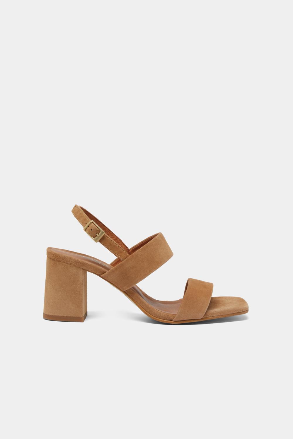 Jonak Vico Heeled Sandals, Camel Velvet