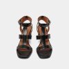 Jonak Vilma Heeled Sandals, Black Leather