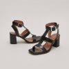 Jonak Vilma Heeled Sandals, Black Leather