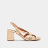 Jonak Vanity Heeled Sandals, Gold Cracked Leather