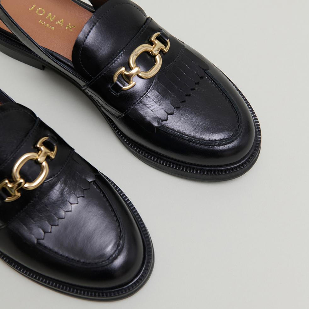 Jonak Delphy Loafers, Black Leather