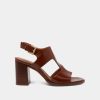 Jonak Ding Heeled Sandals, Brown Leather