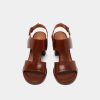 Jonak Ding Heeled Sandals, Brown Leather
