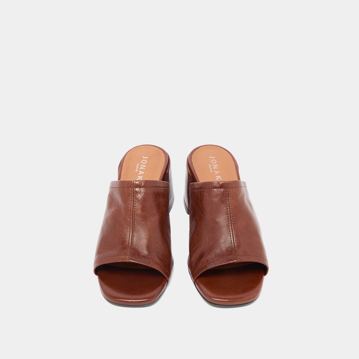 3600242-22 (1) Jonak Butterfly Mules, Brown Distressed Leather