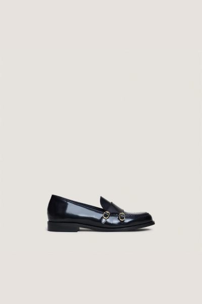 Jonak Drizza Loafers, Black Glazed Leather