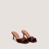 Jonak Vertigo Heeled Mules, Brown Shiny Leather