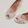 Jonak Damienne Low Heeled Pumps, Platinum Laminated Velvet.