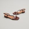 Jonak Anaya Sandals, Brown Shiny Leather