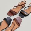 Jonak Anaya Sandals, Brown Shiny Leather