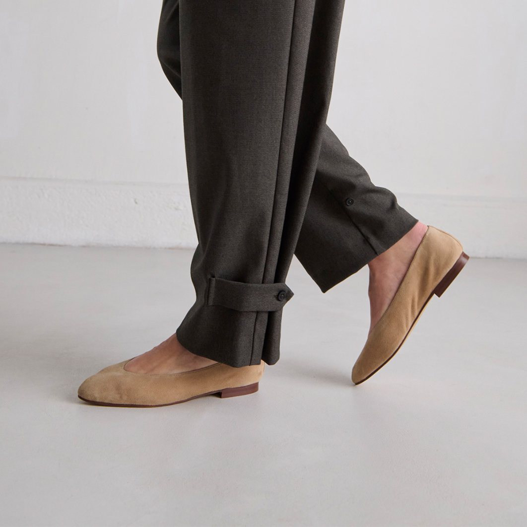 3800162-9 (4) Jonak Dassus Ballet Flats, Camel Velvet