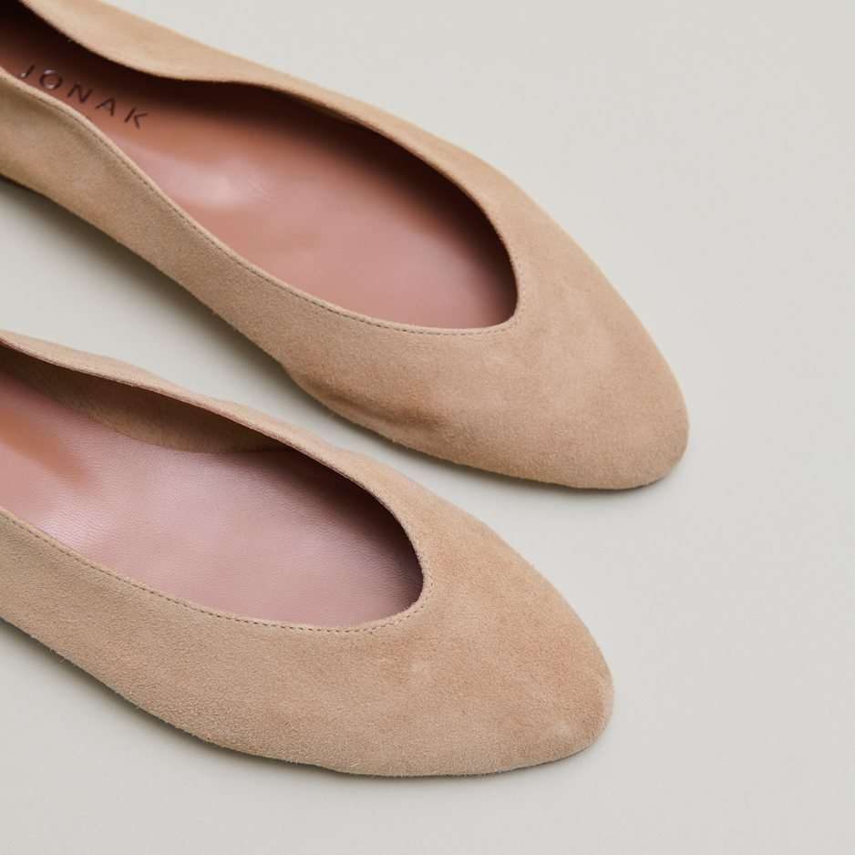 3800162-9 (6) Jonak Dassus Ballet Flats, Camel Velvet