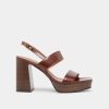 Jonak Verde Heeled Sandals, Brown Leather