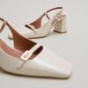 3800244-12 (6) Jonak Dadelle Heeled Slingbacks, Ecru Shiny Leather