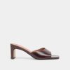 Jonak Derive Heeled Mules, Dark Brown Leather.