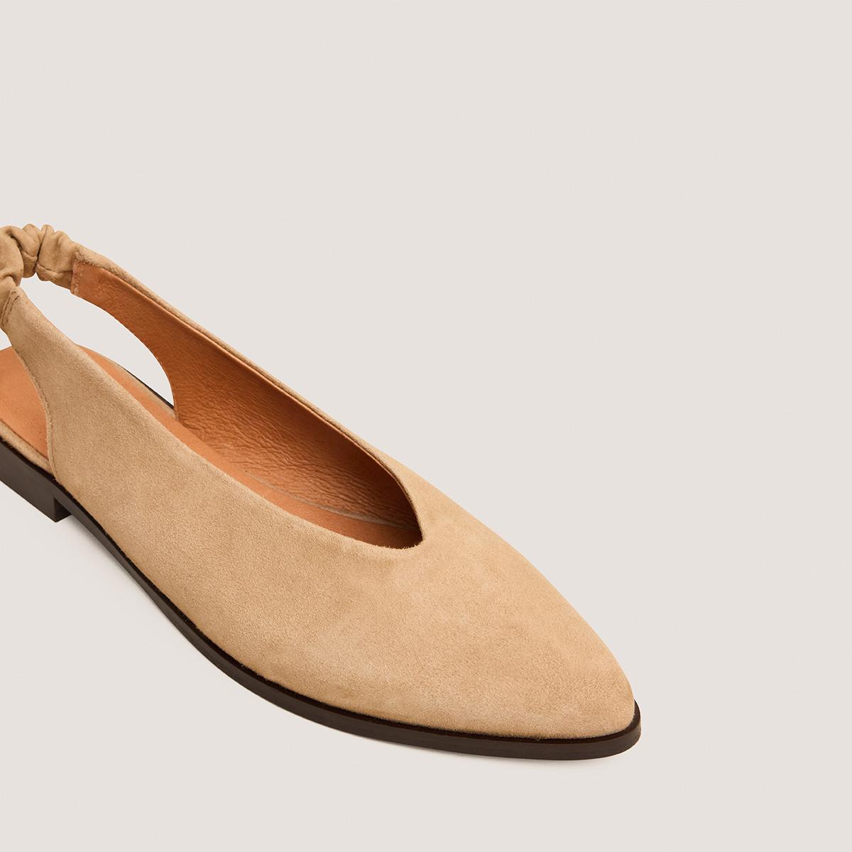 Jonak Acajou Ballet Flats, Camel Suede