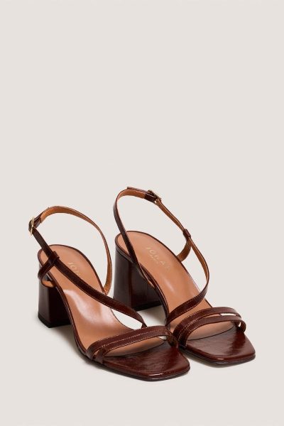 Jonak Vimy Sandals, Brown Shiny Leather